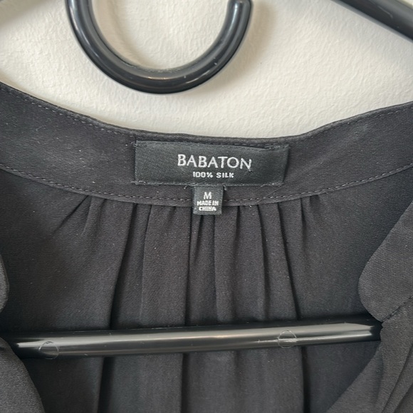Babaton Silk Black V-Neck Dress - Picture 6 of 8